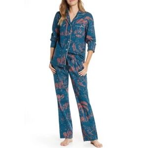 The Lazy Poet Emma 2 Piece Pajama Set in Red Peacock